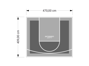 19M2/409X470CM GRAFITOWO-SZARE BOISKO DO KOSZYKÓWKI SPEEDSPORT HEXA POWER PRO