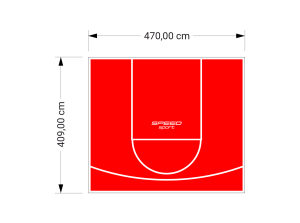 19M2/409X470CM CZERWONE BOISKO DO KOSZYKÓWKI SPEEDSPORT HEXA POWER PRO