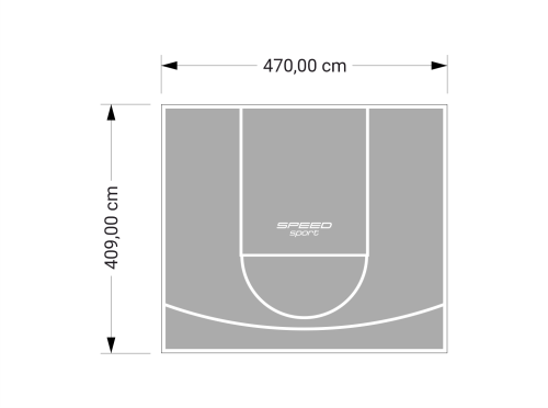 19M2/409X470CM SZARE BOISKO DO KOSZYKÓWKI SPEEDSPORT HEXA POWER PRO