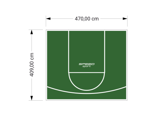 19M2/409X470CM ZIELONE BOISKO DO KOSZYKÓWKI SPEEDSPORT HEXA POWER PRO