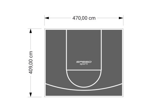 19M2/409X470CM GRAFITOWE BOISKO DO KOSZYKÓWKI SPEEDSPORT HEXA POWER PRO