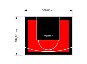 21M2/409X500CM CZERWONO-CZARNE BOISKO DO KOSZYKÓWKI SPEEDSPORT HEXA POWER PRO