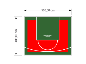 21M2/409X500CM CZERWONO-ZIELONE BOISKO DO KOSZYKÓWKI SPEEDSPORT HEXA POWER PRO