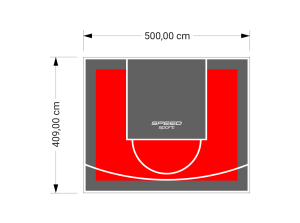21M2/409X500CM CZERWONO-GRAFITOWE BOISKO DO KOSZYKÓWKI SPEEDSPORT HEXA POWER PRO
