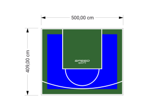 21M2/409X500CM NIEBIESKO-ZIELONE BOISKO DO KOSZYKÓWKI SPEEDSPORT HEXA POWER PRO
