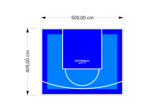 21M2/409X500CM BŁĘKITNO-NIEBIESKIE BOISKO DO KOSZYKÓWKI SPEEDSPORT HEXA POWER PRO