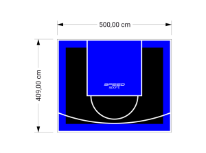 21M2/409X500CM CZARNO-NIEBIESKIE BOISKO DO KOSZYKÓWKI SPEEDSPORT HEXA POWER PRO