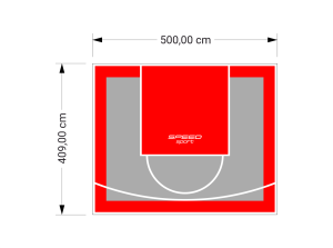 21M2/409X500CM SZARO-CZERWONE BOISKO DO KOSZYKÓWKI SPEEDSPORT HEXA POWER PRO