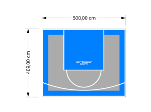 21M2/409X500CM SZARO-BŁĘKITNE BOISKO DO KOSZYKÓWKI SPEEDSPORT HEXA POWER PRO