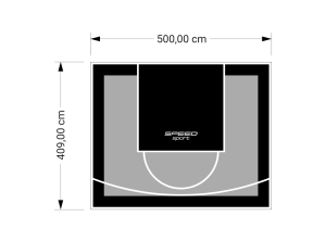 21M2/409X500CM SZARO-CZARNE BOISKO DO KOSZYKÓWKI SPEEDSPORT HEXA POWER PRO