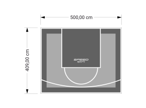 21M2/409X500CM SZARO-GRAFITOWE BOISKO DO KOSZYKÓWKI SPEEDSPORT HEXA POWER PRO