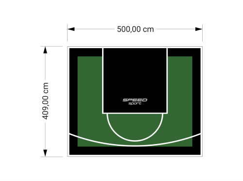 21M2/409X500CM ZIELONO-CZARNE BOISKO DO KOSZYKÓWKI SPEEDSPORT HEXA POWER PRO