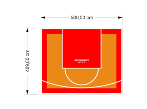21M2/409X500CM POMARAŃCZOWO-CZERWONE BOISKO DO KOSZYKÓWKI SPEEDSPORT HEXA POWER PRO