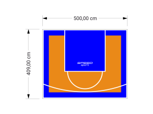 21M2/409X500CM POMARAŃCZOWO-NIEBIESKIE BOISKO DO KOSZYKÓWKI SPEEDSPORT HEXA POWER PRO