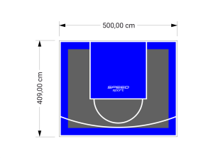21M2/409X500CM GRAFITOWO-NIEBIESKIE BOISKO DO KOSZYKÓWKI SPEEDSPORT HEXA POWER PRO
