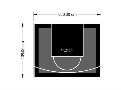 21M2/409X500CM GRAFITOWO-CZARNE BOISKO DO KOSZYKÓWKI SPEEDSPORT HEXA POWER PRO