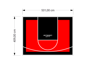 22M2/409X531CM CZERWONO-CZARNE BOISKO DO KOSZYKÓWKI SPEEDSPORT HEXA POWER PRO