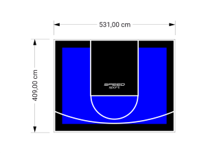 22M2/409X531CM NIEBIESKO-CZARNE BOISKO DO KOSZYKÓWKI SPEEDSPORT HEXA POWER PRO
