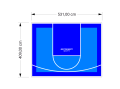 22M2/409X531CM BŁĘKITNO-NIEBIESKIE BOISKO DO KOSZYKÓWKI SPEEDSPORT HEXA POWER PRO