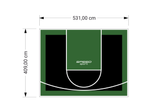 22M2/409X531CM CZARNO-ZIELONE BOISKO DO KOSZYKÓWKI SPEEDSPORT HEXA POWER PRO