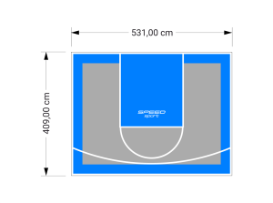 22M2/409X531CM SZARO-BŁĘKITNE BOISKO DO KOSZYKÓWKI SPEEDSPORT HEXA POWER PRO