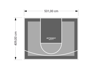 22M2/409X531CM SZARO-GRAFITOWE BOISKO DO KOSZYKÓWKI SPEEDSPORT HEXA POWER PRO