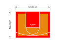 22M2/409X531CM POMARAŃCZOWO-CZERWONE BOISKO DO KOSZYKÓWKI SPEEDSPORT HEXA POWER PRO