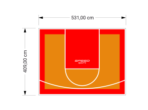 22M2/409X531CM POMARAŃCZOWO-CZERWONE BOISKO DO KOSZYKÓWKI SPEEDSPORT HEXA POWER PRO