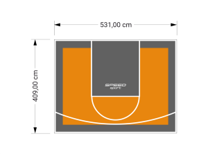 22M2/409X531CM POMARAŃCZOWO-GRAFITOWE BOISKO DO KOSZYKÓWKI SPEEDSPORT HEXA POWER PRO