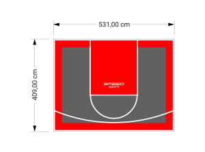 22M2/409X531CM GRAFITOWO-CZERWONE BOISKO DO KOSZYKÓWKI SPEEDSPORT HEXA POWER PRO