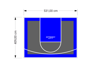 22M2/409X531CM GRAFITOWO-NIEBIESKIE BOISKO DO KOSZYKÓWKI SPEEDSPORT HEXA POWER PRO