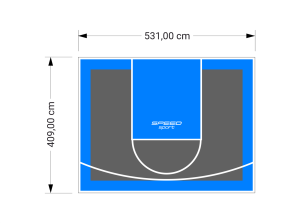 22M2/409X531CM GRAFITOWO-BŁĘKITNE BOISKO DO KOSZYKÓWKI SPEEDSPORT HEXA POWER PRO