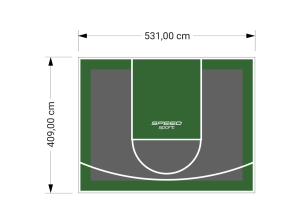 22M2/409X531CM GRAFITOWO-ZIELONE BOISKO DO KOSZYKÓWKI SPEEDSPORT HEXA POWER PRO