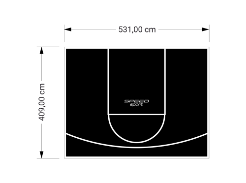22M2/409X531CM CZARNE BOISKO DO KOSZYKÓWKI SPEEDSPORT HEXA POWER PRO