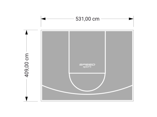 22M2/409X531CM SZARE BOISKO DO KOSZYKÓWKI SPEEDSPORT HEXA POWER PRO