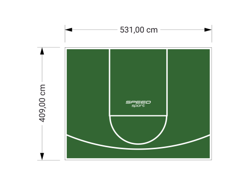 22M2/409X531CM ZIELONE BOISKO DO KOSZYKÓWKI SPEEDSPORT HEXA POWER PRO
