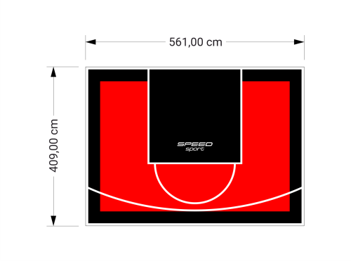 23M2/409X561CM CZERWONO-CZARNE BOISKO DO KOSZYKÓWKI SPEEDSPORT HEXA POWER PRO