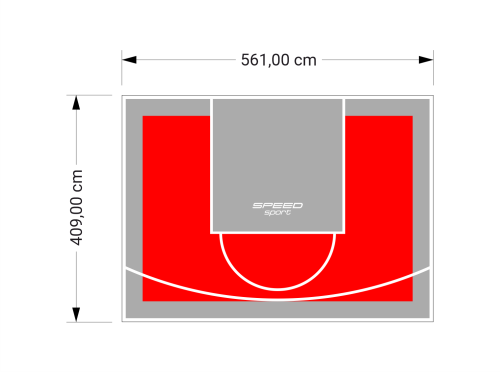 23M2/409X561CM CZERWONO-SZARE BOISKO DO KOSZYKÓWKI SPEEDSPORT HEXA POWER PRO