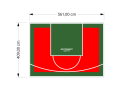 23M2/409X561CM CZERWONO-ZIELONE BOISKO DO KOSZYKÓWKI SPEEDSPORT HEXA POWER PRO
