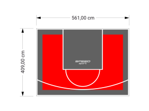 23M2/409X561CM CZERWONO-GRAFITOWE BOISKO DO KOSZYKÓWKI SPEEDSPORT HEXA POWER PRO