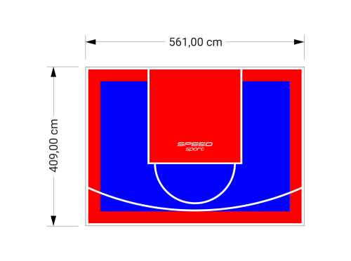 23M2/409X561CM NIEBIESKO-CZERWONE BOISKO DO KOSZYKÓWKI SPEEDSPORT HEXA POWER PRO