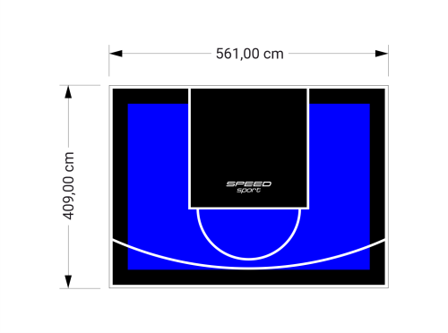 23M2/409X561CM NIEBIESKO-CZARNE BOISKO DO KOSZYKÓWKI SPEEDSPORT HEXA POWER PRO