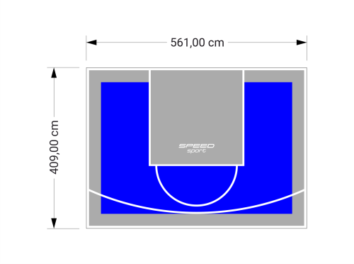 23M2/409X561CM NIEBIESKO-SZARE BOISKO DO KOSZYKÓWKI SPEEDSPORT HEXA POWER PRO
