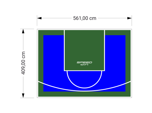 23M2/409X561CM NIEBIESKO-ZIELONE BOISKO DO KOSZYKÓWKI SPEEDSPORT HEXA POWER PRO