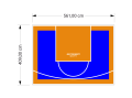 23M2/409X561CM NIEBIESKO-POMARAŃCZOWE BOISKO DO KOSZYKÓWKI SPEEDSPORT HEXA POWER PRO