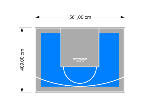 23M2/409X561CM BŁĘKITNO-SZARE BOISKO DO KOSZYKÓWKI SPEEDSPORT HEXA POWER PRO
