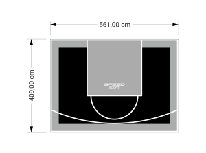23M2/409X561CM CZARNO-SZARE BOISKO DO KOSZYKÓWKI SPEEDSPORT HEXA POWER PRO