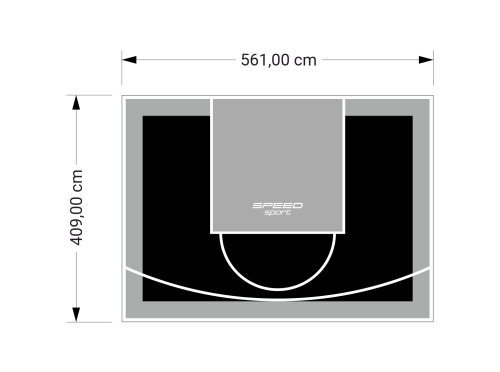 23M2/409X561CM CZARNO-SZARE BOISKO DO KOSZYKÓWKI SPEEDSPORT HEXA POWER PRO