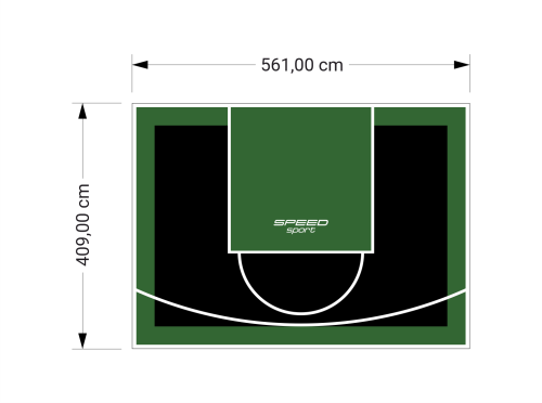 23M2/409X561CM CZARNO-ZIELONE BOISKO DO KOSZYKÓWKI SPEEDSPORT HEXA POWER PRO