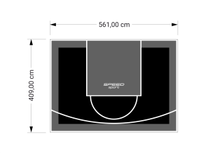 23M2/409X561CM CZARNO-GRAFITOWE BOISKO DO KOSZYKÓWKI SPEEDSPORT HEXA POWER PRO